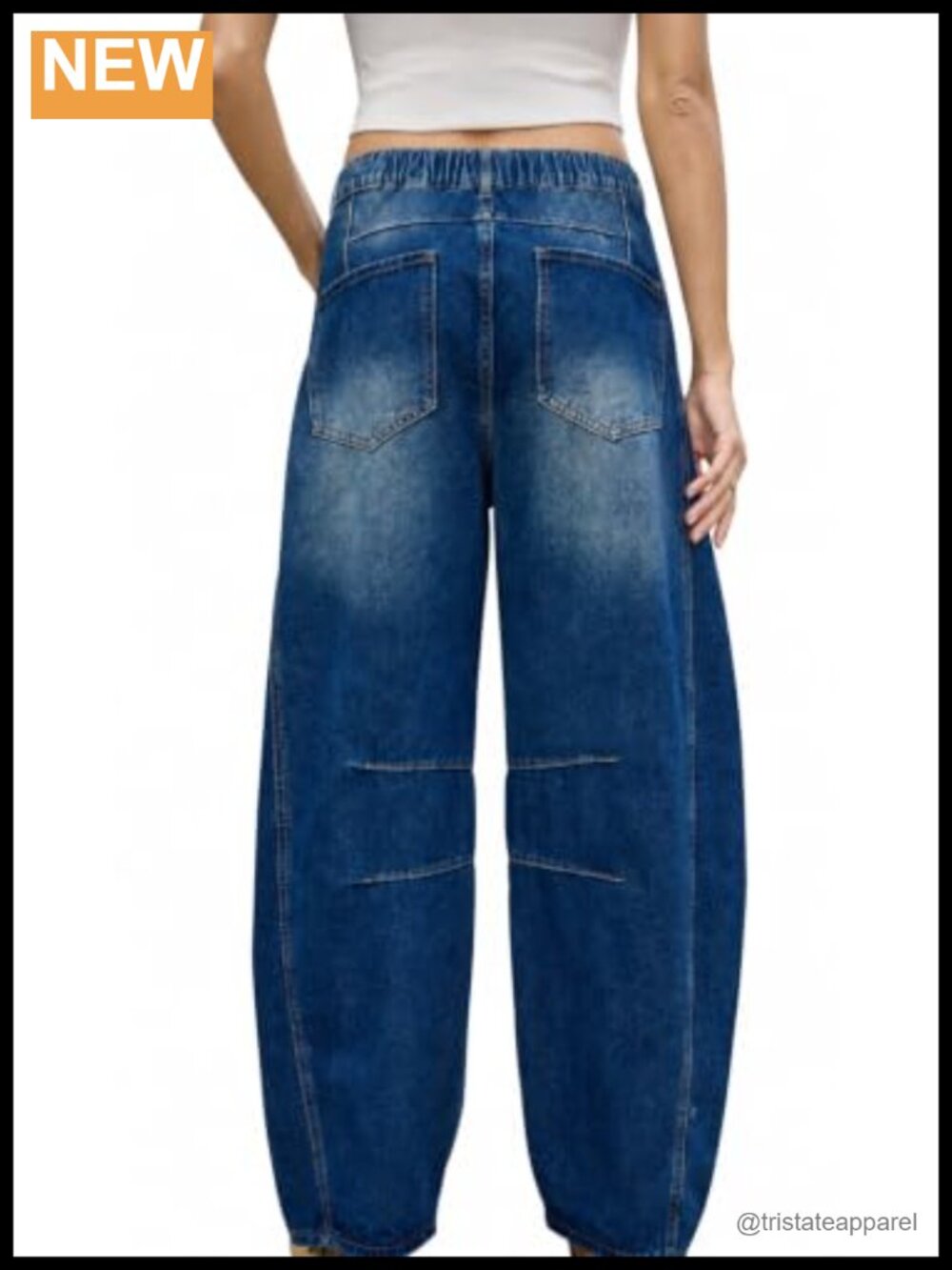 Wide Leg Mid Rise Baggy Boyfriend Jeans Y2k Denim Ankle Pants - Picture 3 of 6